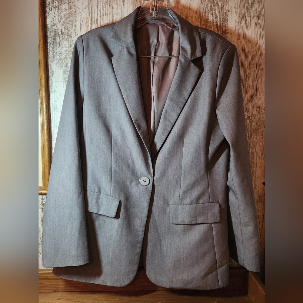 Source Unknown Light Gray Women's Blazer